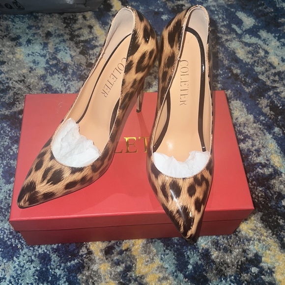 New in box Coleter brand patent leather leopard size 7 - Picture 3 of 7
